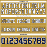 Custom Old Gold Navy-White Mesh Authentic Football Jersey