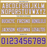 Custom Old Gold Purple-White Mesh Authentic Football Jersey