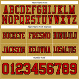 Custom Old Gold Red-Black Mesh Authentic Football Jersey
