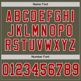 Custom Olive Red-White Mesh Authentic Throwback Salute To Service Football Jersey