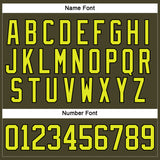 Custom Olive Neon Yellow-Black Salute To Service Hockey Lace Neck Jersey