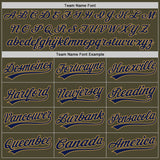Custom Olive Navy-Old Gold Authentic Throwback Salute To Service Baseball Jersey