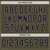 Custom Olive Navy-Old Gold Authentic Throwback Salute To Service Baseball Jersey