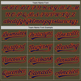 Custom Olive Navy-Orange Authentic Throwback Salute To Service Baseball Jersey