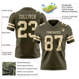 Custom Olive Cream Mesh Authentic Salute To Service Football Jersey