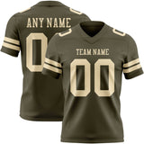 Custom Olive Cream Mesh Authentic Salute To Service Football Jersey