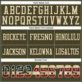 Custom Olive Vintage USA Flag-Cream Mesh Authentic Salute To Service Football Jersey