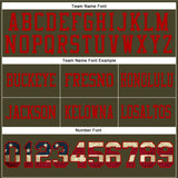 Custom Olive Vintage USA Flag-Red Mesh Authentic Salute To Service Football Jersey