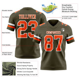 Custom Olive Orange-White Mesh Authentic Salute To Service Football Jersey