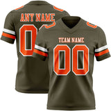 Custom Olive Orange-White Mesh Authentic Salute To Service Football Jersey