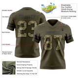 Custom Olive Camo-Black Mesh Authentic Salute To Service Football Jersey