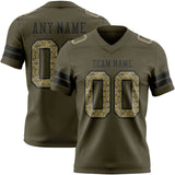 Custom Olive Camo-Black Mesh Authentic Salute To Service Football Jersey