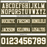 Custom Olive White-Old Gold Mesh Authentic Salute To Service Football Jersey
