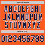 Custom Orange Navy-White Mesh Authentic Throwback Baseball Jersey