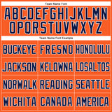 Custom Orange Navy-White Mesh Authentic Throwback Baseball Jersey
