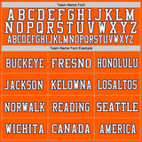 Custom Orange Navy-White Mesh Authentic Throwback Football Jersey