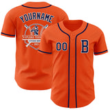 Custom Orange Navy-White Authentic Baseball Jersey