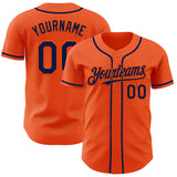 Custom Orange Navy Authentic Baseball Jersey