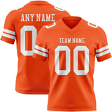 Custom Orange White Mesh Authentic Football Jersey