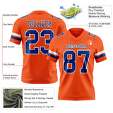 Custom Orange Royal-White Mesh Authentic Football Jersey