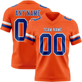 Custom Orange Royal-White Mesh Authentic Football Jersey