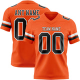 Custom Orange Black-White Mesh Authentic Football Jersey