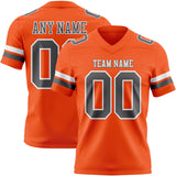 Custom Orange Steel Gray-White Mesh Authentic Football Jersey