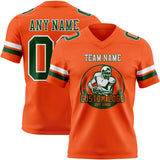 Custom Orange Green-White Mesh Authentic Football Jersey
