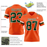 Custom Orange Green-White Mesh Authentic Football Jersey