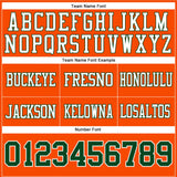 Custom Orange Green-White Mesh Authentic Football Jersey