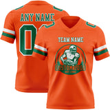 Custom Orange Kelly Green-White Mesh Authentic Football Jersey