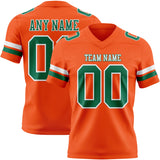 Custom Orange Kelly Green-White Mesh Authentic Football Jersey