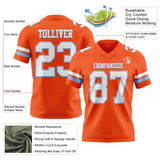 Custom Orange White-Light Blue Mesh Authentic Football Jersey