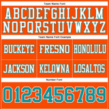 Custom Orange Teal-White Mesh Authentic Football Jersey