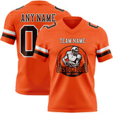 Custom Orange Brown-White Mesh Authentic Football Jersey