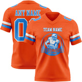 Custom Orange Powder Blue-White Mesh Authentic Football Jersey