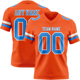 Custom Orange Powder Blue-White Mesh Authentic Football Jersey