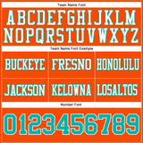 Custom Orange Aqua-White Mesh Authentic Football Jersey