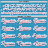 Custom Panther Blue Medium Pink-White Hockey Lace Neck Jersey