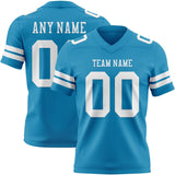 Custom Panther Blue White Mesh Authentic Football Jersey