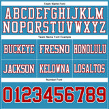 Custom Panther Blue Red-White Mesh Authentic Football Jersey