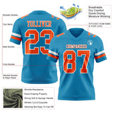 Custom Panther Blue Orange-White Mesh Authentic Football Jersey