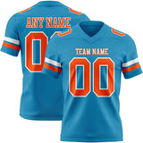Custom Panther Blue Orange-White Mesh Authentic Football Jersey