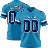 Custom Panther Blue Navy-White Mesh Authentic Football Jersey