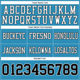 Custom Panther Blue Black-White Mesh Authentic Football Jersey