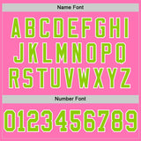 Custom Pink Neon Green-White Mesh Authentic Throwback Football Jersey