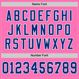Custom Pink Royal-White Mesh Authentic Throwback Football Jersey