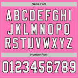 Custom Pink White-Black Mesh Authentic Throwback Football Jersey