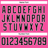 Custom Pink Black-White Hockey Lace Neck Jersey