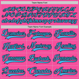 Custom Pink Sky Blue-Black Hockey Lace Neck Jersey